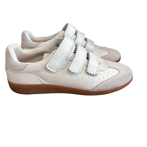 Silent D Anthropologie White Seena Leather Snearker Womens Size 38 US 7 / 7.5 - Picture 1 of 9